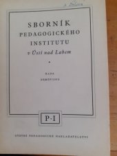 kniha Sborník Pedagogického institutu v Ústí nad Labem Ř. zeměpisná, SPN 1960