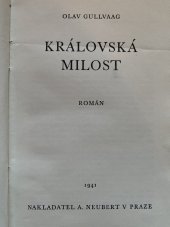 kniha Královská milost Román, Alois Neubert 1941