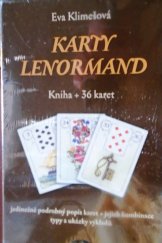 kniha Karty Lenormand, kniha + 36 karet Podrobný popis karet + jejich kombinacem typy a ukázky výkladů, Eugenika 2007