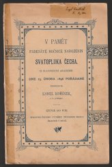 kniha V pamět padesáté ročnice narozenin Svatopluka Čecha, K. Kořínek 1896