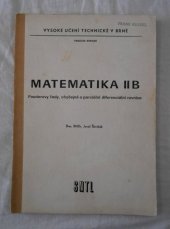 kniha Matematika II B. Fourierovy řady, obyčejné a parciální diferenciální roivnice, SNTL 1979