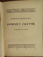 kniha Domnělý záletník humoristický román, Přítel knihy 1929