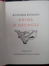 kniha Kniha o džungli, Jos. R. Vilímek 1932