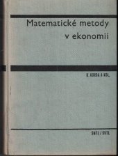 kniha Matematické metody v ekonomii Vysokošk. učebnice, SNTL 1967