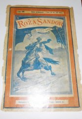 kniha Róža Šandor IV. historický román z doby uherské revoluce, Alois Hynek 1877