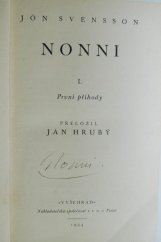 kniha Nonni. I, - První příhody, Vyšehrad 1934