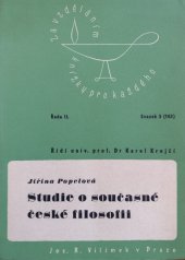 kniha Studie o současné české filosofii, Jos. R. Vilímek 1946