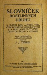 kniha Slovníček rostlinných druhů, Čes. zahrad. listy 1912