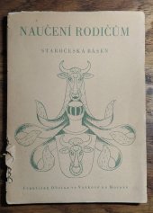 kniha Naučení rodičům [Anonymní] staročeská báseň, Frant. Obzina 1946