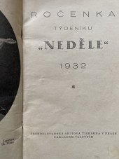 kniha Ročenka neděle 1932, Českoslovanská akc. tiskárna 1932