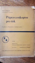 kniha Příprava rukopisu pro tisk, Přírodovědecký klub 1933