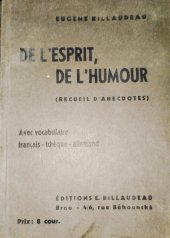 kniha De l'esprit, de l'humour [Recueil d'anecdotes], E. Billaudeau 1938