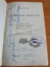 kniha Manuel de litterature francaise, chez F.-A. Herbig Berlin 1883