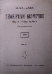 kniha Deskriptivní geometrie pro V. třídu reálek, Jednota československých matematiků a fysiků 1948