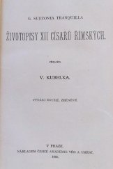 kniha Životopisy XII císařů římských, Česká akademie 1923