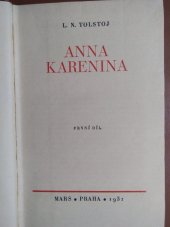 kniha Anna Karenina. První díl, Mars 1931