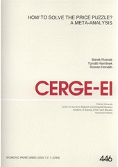 kniha How to solve the price puzzle? a meta-analysis, CERGE-EI 2011