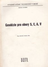 kniha Geodézie pro obory S, E, A, V, SNTL 1986