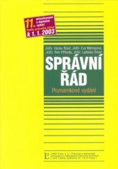 kniha Správní řád komentář (poznámkové vydání) : podle stavu k 1.1.2003, Linde 2003