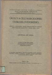 kniha Úkoly a cíle národopisu československého [zprávy o jednáních sjezdu národopisných pracovníků československých v Praze roku 1924], Národopisná společnost českoslovanská 1925