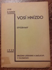 kniha Vosí hnízdo epigramy, Družina literární a umělecká 1932