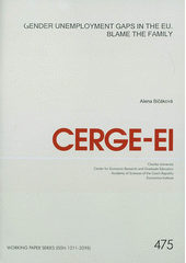 kniha Gender unemployment gaps in the EU blame the family, CERGE-EI 2012