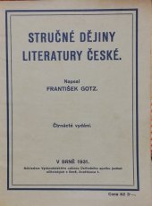 kniha Stručné dějiny literatury české Příručky pro žáky. - Svazek 2., Ústřední spolek jednot učitelských 1931