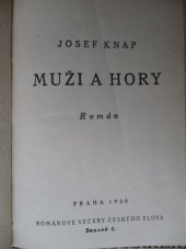 kniha Muži a hory román, České slovo 1928