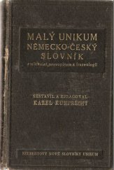 kniha Malý Unikum v jednom svazku Česko-německý a německo-český slovník ..., Alois Neubert 1940
