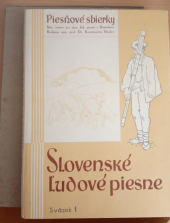 kniha Slovenské ludové piesně 1 zv, Štátny ústav pre slovenskú ľudovú pieseň 1950