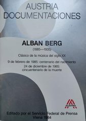 kniha Alban Berg (1885-1935) Clásico de la música del siglo XX, Servicio Federal de Prensa 1984