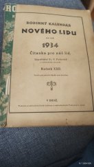 kniha Rodinný kalendář nového lidu na rok 1934 Ročník XXII, Pokorný a spol. 1934