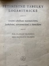 kniha Pětimístné tabulky logaritmické, Přírodovědecké nakladatelství 1950