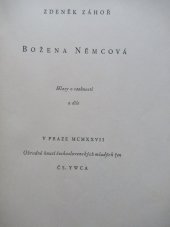 kniha Božena Němcová hlasy o osobnosti a díle, Čs. YWCA 1927