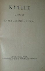 kniha Kytice z básní Karla Jaromíra Erbena, Jindřich Bačkovský 1931