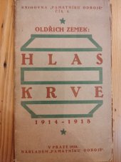 kniha Hlas krve Básně 1914 - 1919, s.n. 1924