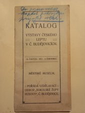 kniha Katalog českého leptů v č.Budějovicích, Budějovická knihtiskárna 1911