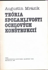 kniha Teória spoľahlivosti oceľových konštrukcií, Veda 1987