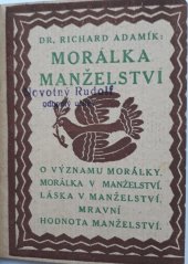 kniha Morálka manželství, Volná myšlenka československá 1923