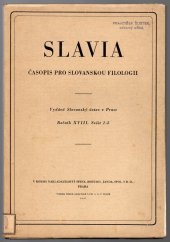 kniha Slavia časopis pro Slovanskou filologii, Slovanský ústav v Praze 1947