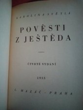 kniha Pověsti z Ještěda, L. Mazáč 1930