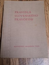 kniha Pravidlá slovenského pravopisu  S pravopisným a gramatickým slovníkom, Slovenská akadémia vied 1957