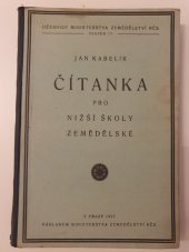 kniha Čítanka pro nižší školy zemědělské, Ministerstvo zemědělství 1927