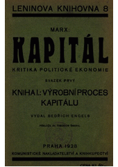kniha Kapitál I. - Výrobní proces kapitálu - Kritika politické ekonomie., Komunistické knihkupectví a nakladatelství 1927