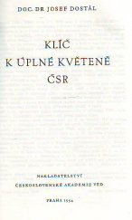 kniha Klíč k úplné květeně ČSR, Československá akademie věd 1954