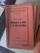 kniha Zbožnost a víra T.G. Masaryka, Pokrok 1939