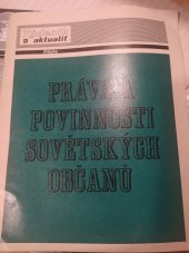 kniha Práva a povinnosti sovětských občanů 50 otázek a odpovědí, Novosti 1976