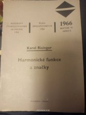 kniha Harmonické funkce a značky, Academia 1966