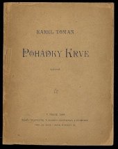 kniha Pohádky krve básně, K. Toman 1898