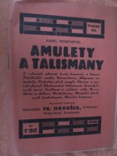 kniha Amulety a talismany, Jiroušek 1925